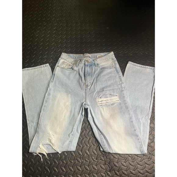 Redial Premium‎ Denim Collection Distressed Light Wash High Waist Jeans - Picture 2 of 5